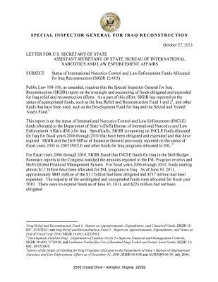 Read Status of International Narcotics Control and Law Enforcement Funds Allocated for Iraq Reconstruction [electronic Resource]. - Office of the Investigator General | ePub