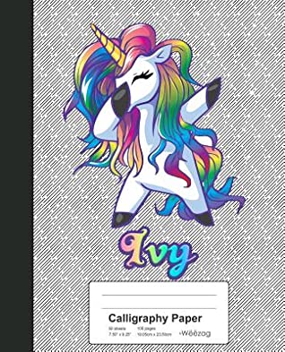 Download Calligraphy Paper: IVY Unicorn Rainbow Notebook -  file in PDF