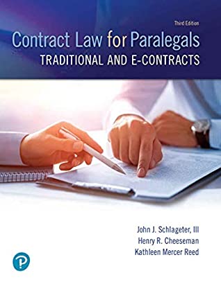 Read Contract Law for Paralegals: Traditional and e-Contracts - John J Schlageter III file in ePub
